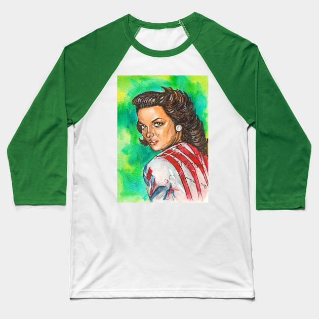 Jane Russell Baseball T-Shirt by Svetlana Pelin